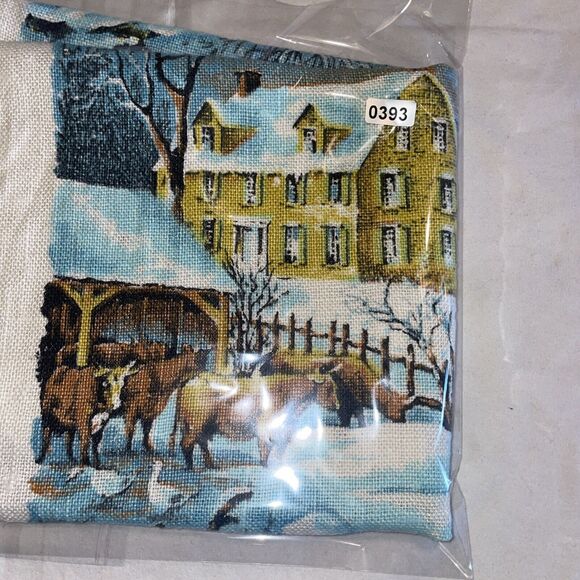 Vintage Hanging Tea Towel Calendar 1974 Winter Morning - Picture 6 of 6